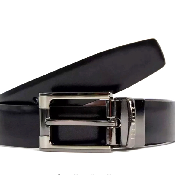 Ted Baker Men’s Black Leather Belt 46" - Picture 1 of 7